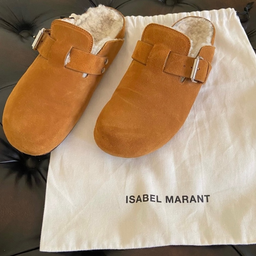 Isabel Marant shearling mules cognac size 39 or 8.5